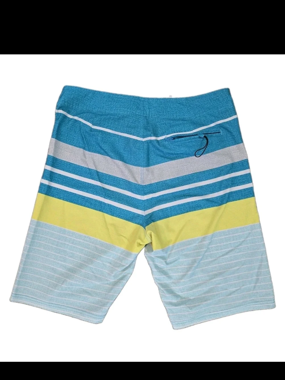 Old Navy Striped Swim Board Shorts Blue Yellow 32